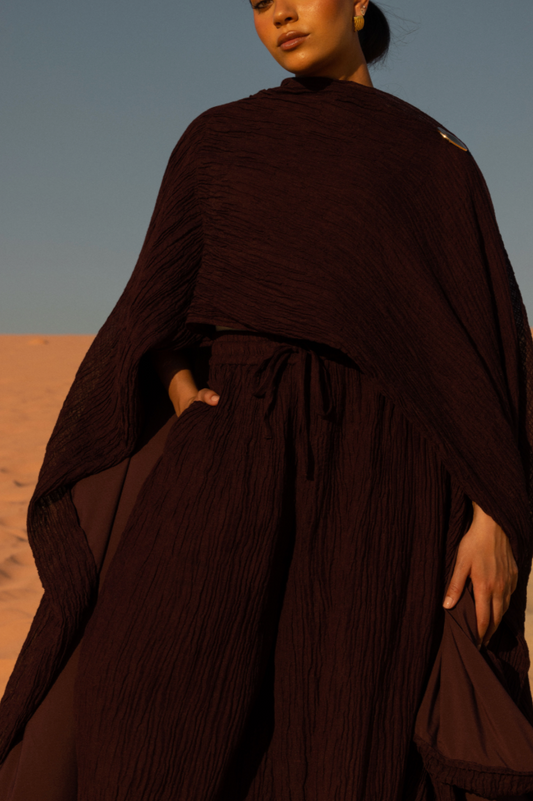 ILAYDA CAPE - MAHOGANY